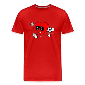 Soccer Football Valentine's Day Love Sports Boys - Men's Premium Organic T-Shirt - red - Front - Damien (186cm)