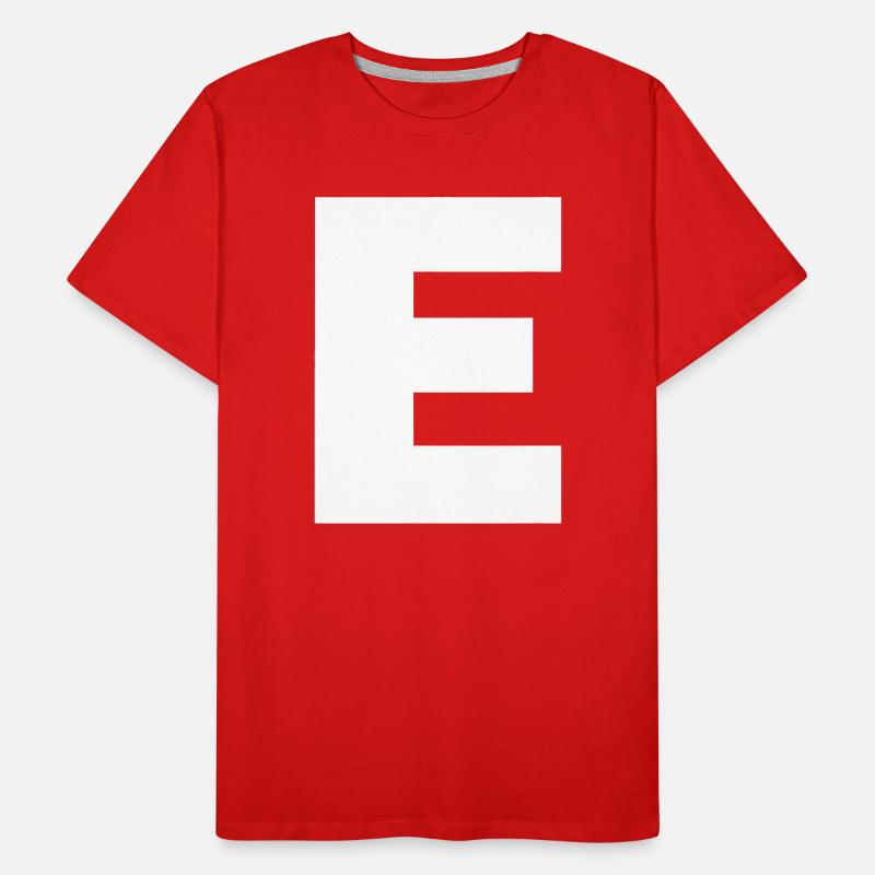 Buchstabe E Großbuchstaben Alphabet Monogramm Initiale Männer Premium Bio T-Shirt