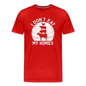 Végétarien Je ne mange pas mes amis Femmes Hommes - T-shirt bio Premium Homme - rouge - Devant - Damien (186cm)
