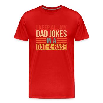 Je garde toutes les blagues de mon père dans un père père - T-shirt bio Premium Homme - rouge - Devant - Damien (186cm)