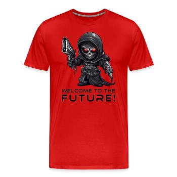 Faucheuse - Sensenmann - Halloween - T-shirt bio Premium Homme - rouge - Devant - Damien (186cm)