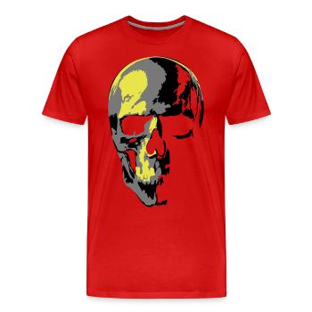 crâne - T-shirt bio Premium Homme - rouge - Devant - Damien (186cm)