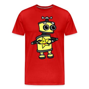 Robot Starlette Star Fantasy Enfants Bébé Enfant - T-shirt bio Premium Homme - rouge - Devant - Damien (186cm)
