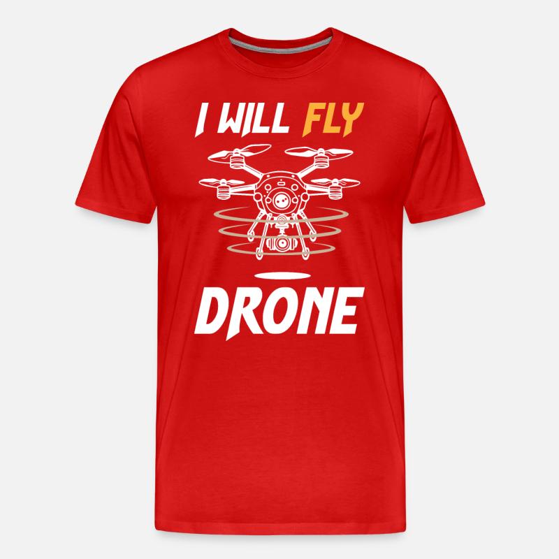 I Will Fly Drone - Männer Premium Bio T-Shirt - Rot