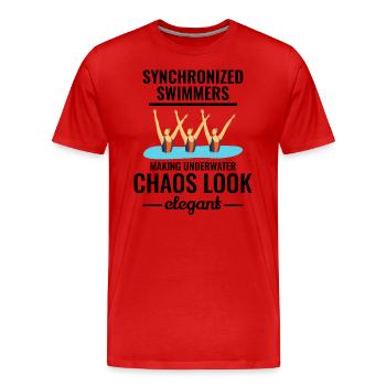 Natation synchronisée Chaos sous-marin Élégant - T-shirt bio Premium Homme - rouge - Devant - Damien (186cm)