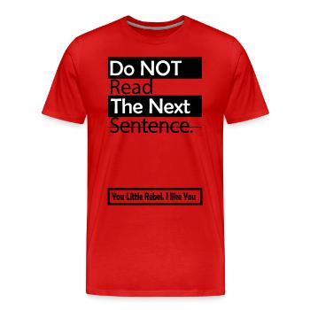 Drôle - Drôle - Dire - Dire drôle - T-shirt bio Premium Homme - rouge - Devant - Damien (186cm)