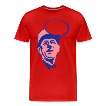 General de Gaulle Gesicht blase Führer - Männer Premium Bio T-Shirt - Rot - Vorne - Damien (186cm)