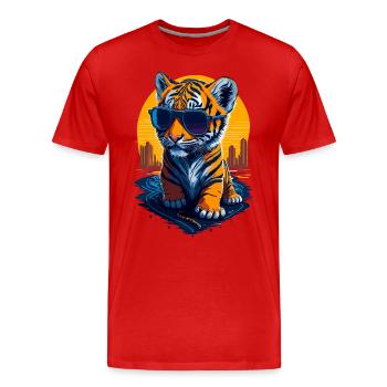 Mignon bébé tigre - T-shirt bio Premium Homme - rouge - Devant - Damien (186cm)