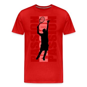 Tennis - Men's Premium Organic T-Shirt - red - Front - Damien (186cm)