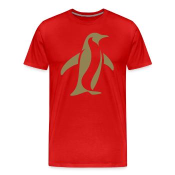 Pingouin Pôle Sud Silhouette Minimaliste - T-shirt bio Premium Homme - rouge - Devant - Damien (186cm)