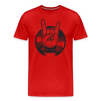métal musique Rock metalleux hardcore - T-shirt bio Premium Homme - rouge - Devant - Damien (186cm)