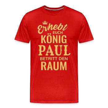 Paul Geschenk lustig Geburtstag Name König Krone - Männer Premium Bio T-Shirt - Rot - Vorne - Damien (186cm)