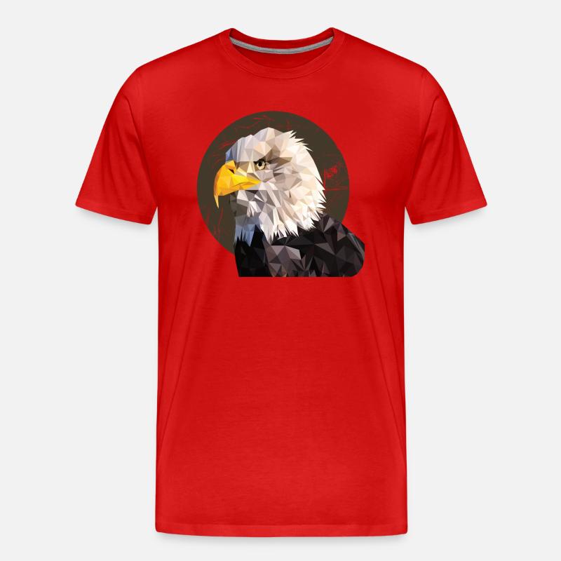 Adler Polygondesign - Männer Premium Bio T-Shirt - Rot