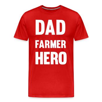 Dad farmer hero - Männer Premium Bio T-Shirt - Rot - Vorne - Damien (186cm)