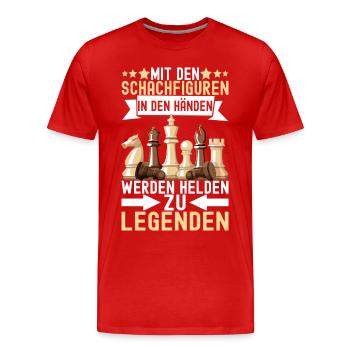 Schach Schachspieler - Männer Premium Bio T-Shirt - Rot - Vorne - Damien (186cm)