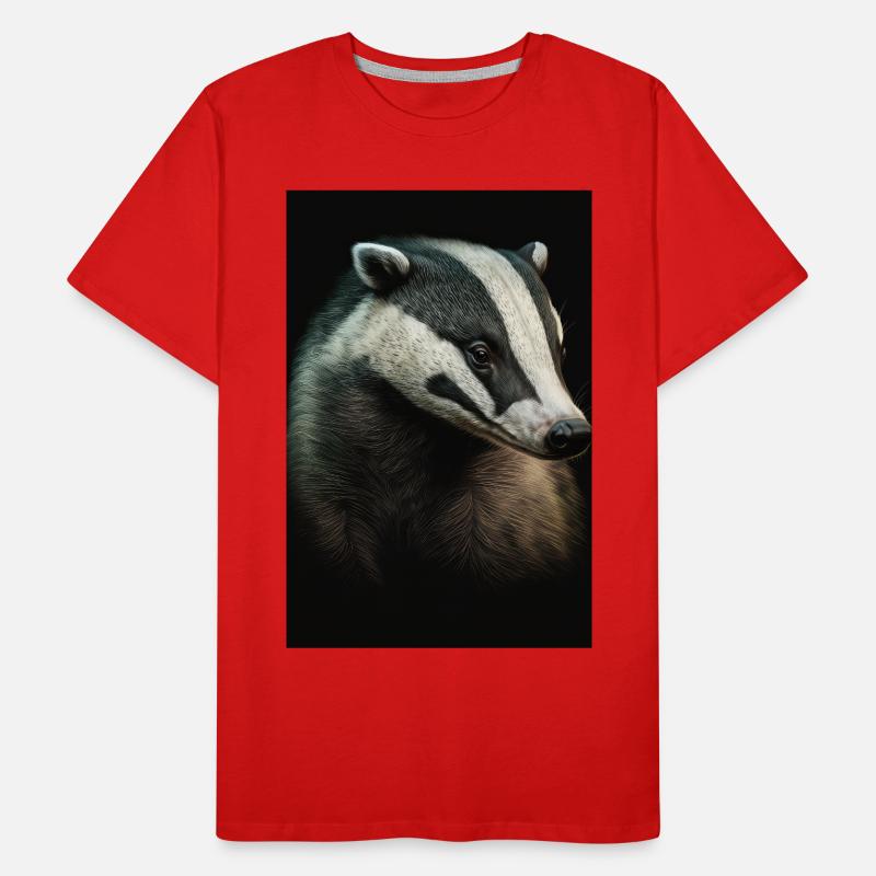 Dachs tier realistisch Männer Premium Bio T-Shirt