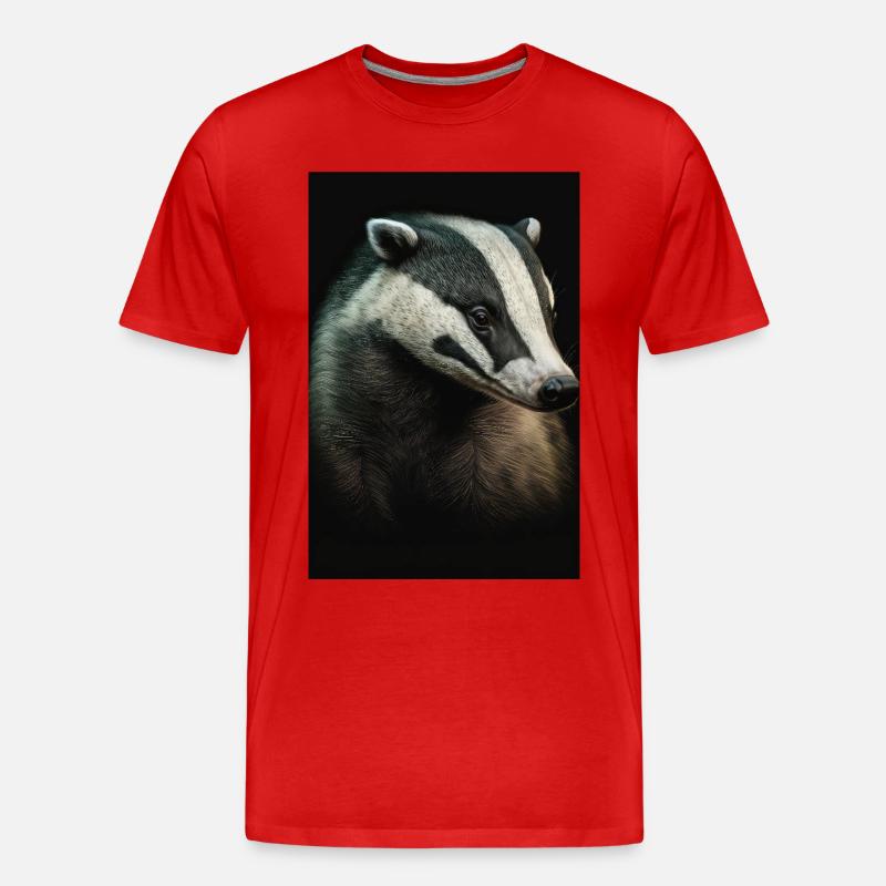 Dachs tier realistisch - Männer Premium Bio T-Shirt - Rot