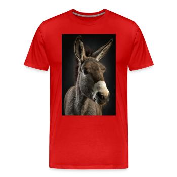Donkey Realistic Cool - Men's Premium Organic T-Shirt - red - Front - Damien (186cm)