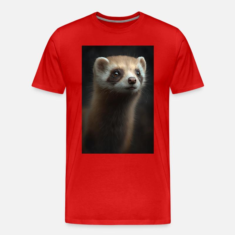 Frettchen Süß Portrait - Männer Premium Bio T-Shirt - Rot