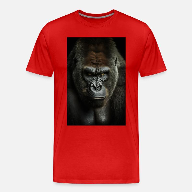 Gorilla Affe Cool - Männer Premium Bio T-Shirt - Rot
