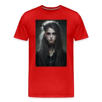 Gothique Mädchen Goth Fille - T-shirt bio Premium Homme - rouge - Devant - Damien (186cm)