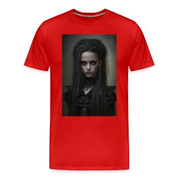 Gothique Mädchen Goth Fille - T-shirt bio Premium Homme - rouge - Devant - Damien (186cm)