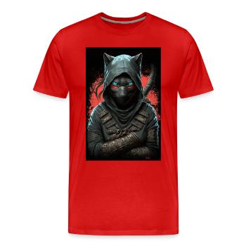 Ninja Cat Japan - Men's Premium Organic T-Shirt - red - Front - Damien (186cm)