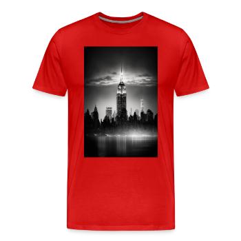 New York Skyline NYC - T-shirt bio Premium Homme - rouge - Devant - Damien (186cm)