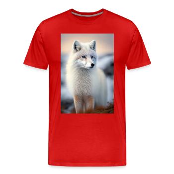 Arctic fox - Men's Premium Organic T-Shirt - red - Front - Damien (186cm)