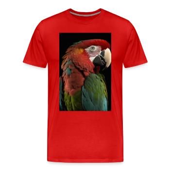 Papagei - Männer Premium Bio T-Shirt - Rot - Vorne - Damien (186cm)