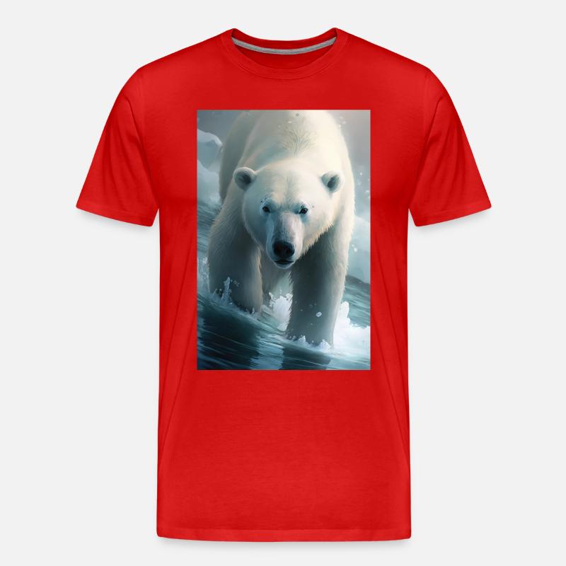 Eisbär - Männer Premium Bio T-Shirt - Rot