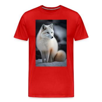 Arctic fox - Men's Premium Organic T-Shirt - red - Front - Damien (186cm)
