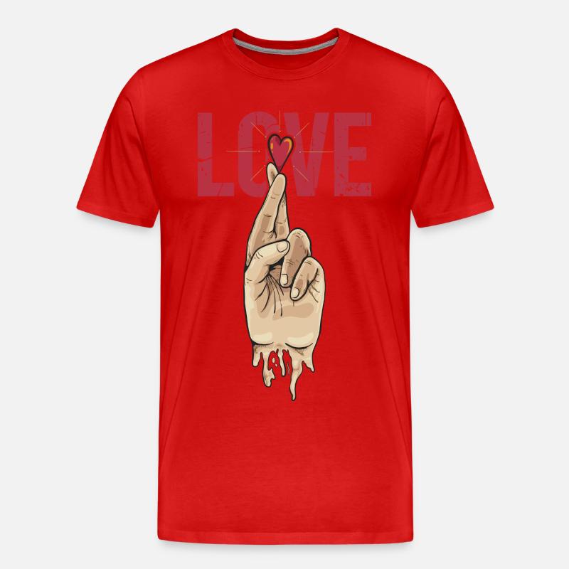 Zeichen der Liebe - Männer Premium Bio T-Shirt - Rot