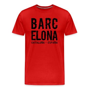 Barcelona, Catalonia, Spain, Mediterranean Sea - Men's Premium Organic T-Shirt - red - Front - Damien (186cm)