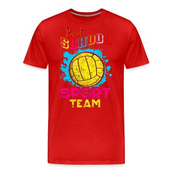 Volleyball Schulsport Team - Männer Premium Bio T-Shirt - Rot - Vorne - Damien (186cm)