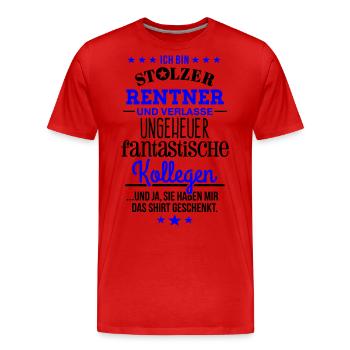Ungeheuer fantastische Kollegen Rentner - Männer Premium Bio T-Shirt - Rot - Vorne - Damien (186cm)