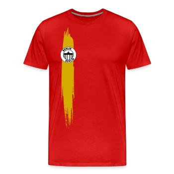 Streifen von Berlin Gelb - Männer Premium Bio T-Shirt - Rot - Vorne - Damien (186cm)