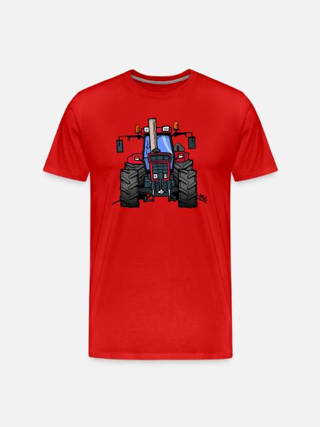 362 Czerwony traktor 1455XL - Ekologiczna koszulka męska Premium - czerwony