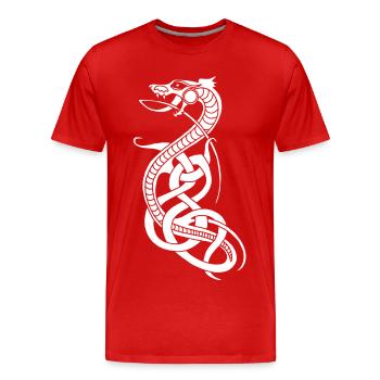 Infinite white snake - Men's Premium Organic T-Shirt - red - Front - Damien (186cm)