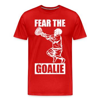 Lacrosse Torhüter - Männer Premium Bio T-Shirt - Rot - Vorne - Damien (186cm)