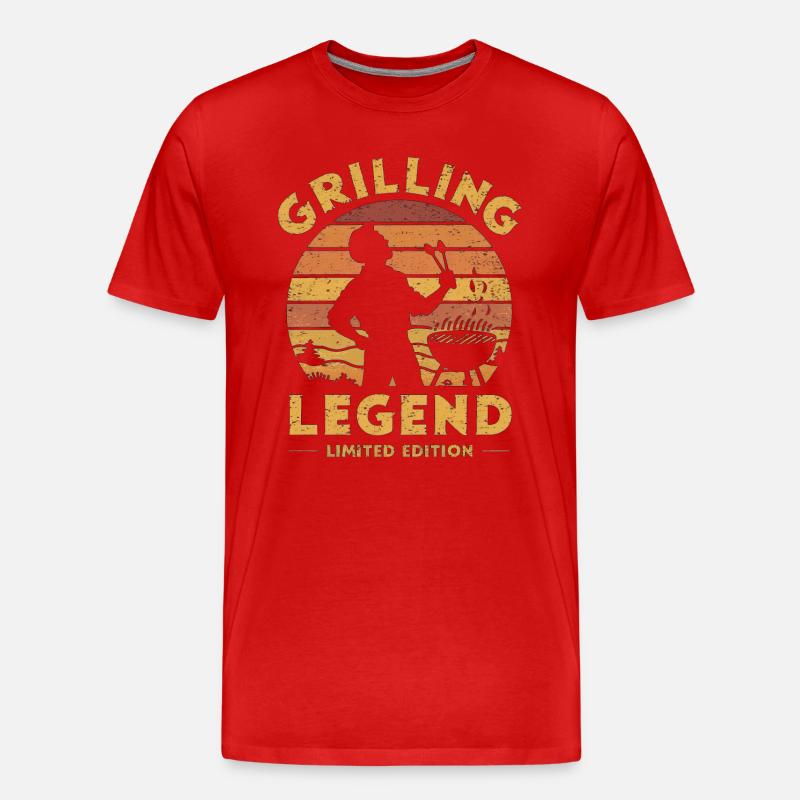 Grilling Legend Limited Edition - Männer Premium Bio T-Shirt - Rot