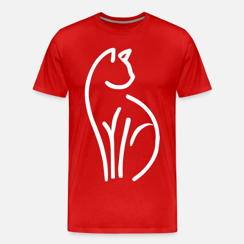 Katze - Männer Premium Bio T-Shirt - Rot