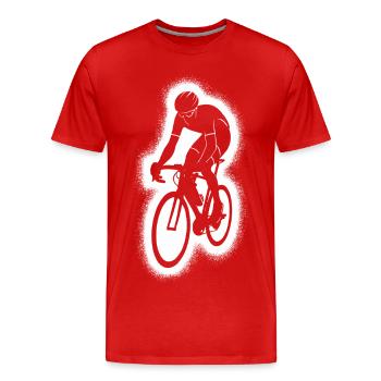 Cycliste de course cycliste sur route - T-shirt bio Premium Homme - rouge - Devant - Damien (186cm)