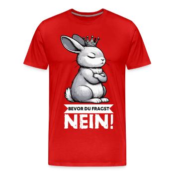 Avant que vous ne demandiez : non, lapin, lapin, lapin, lapin - T-shirt bio Premium Homme - rouge - Devant - Damien (186cm)