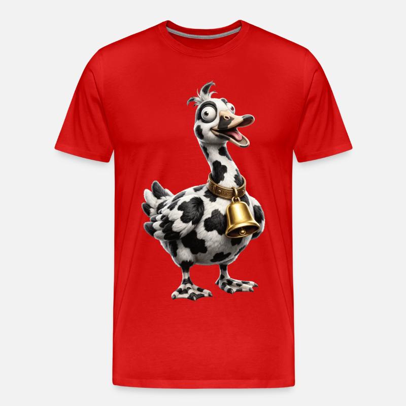 Lustiges Mischgans-Kuh-Muster - Männer Premium Bio T-Shirt - Rot