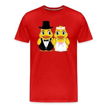 Fête de mariage - T-shirt bio Premium Homme - rouge - Devant - Damien (186cm)