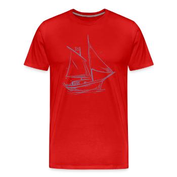 Sailor Sailing Voilier Minimalisme Design - T-shirt bio Premium Homme - rouge - Devant - Damien (186cm)