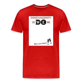 Einweihungsparty 2025 Gästebuch Neue Wohnung Haus - Männer Premium Bio T-Shirt - Rot - Vorne - Damien (186cm)