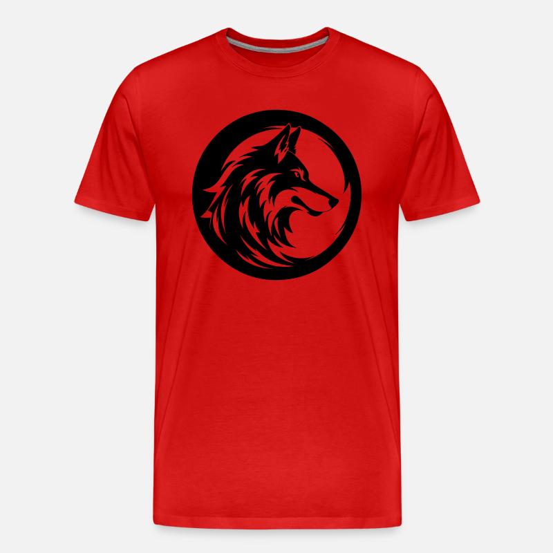 Wolf - Männer Premium Bio T-Shirt - Rot