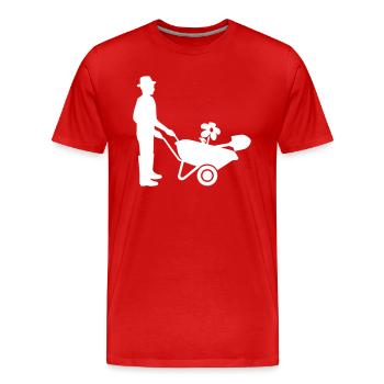 Jardinier - T-shirt bio Premium Homme - rouge - Devant - Damien (186cm)